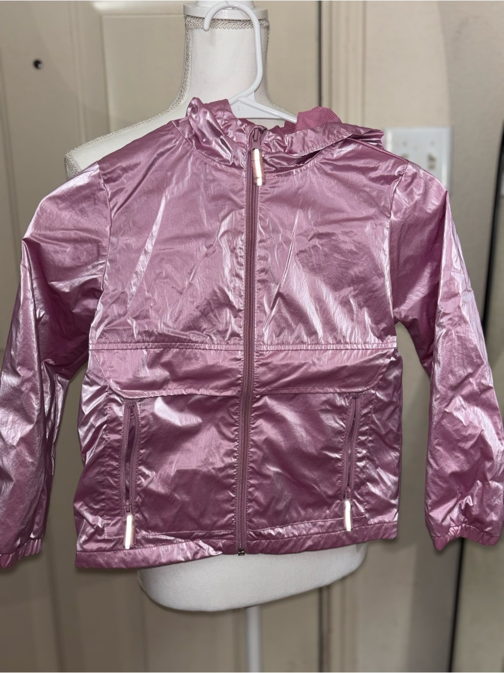 Cat & Jack Metallic Rose Hooded Rain Jacket